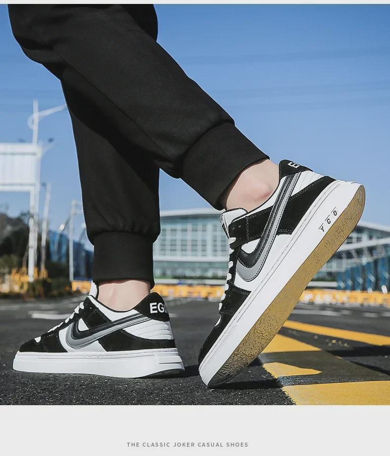 2024 Men's Low-Top White Sneakers: Fashionable, Versatile, and Breathable for Spring/Summer