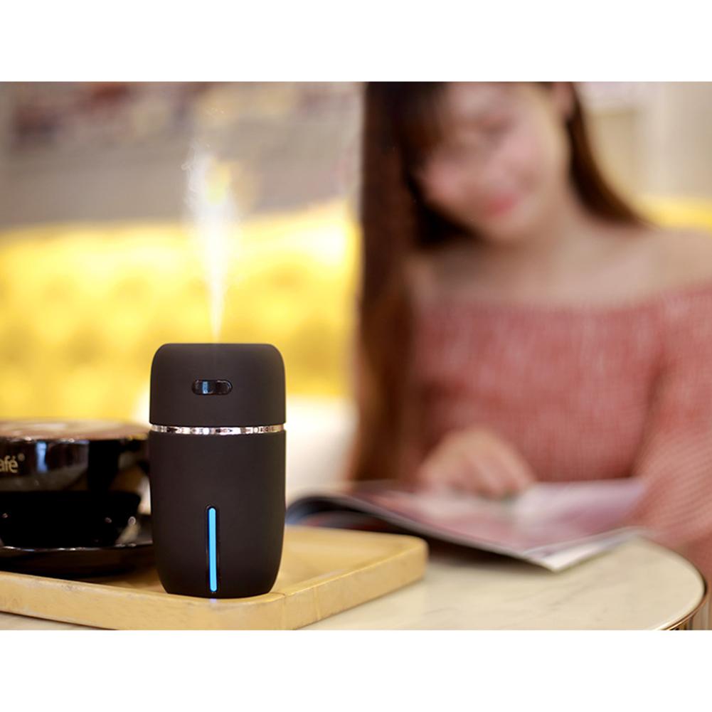 Mini USB Rechargeable Air Humidifier Aroma Diffuser with LED Light black