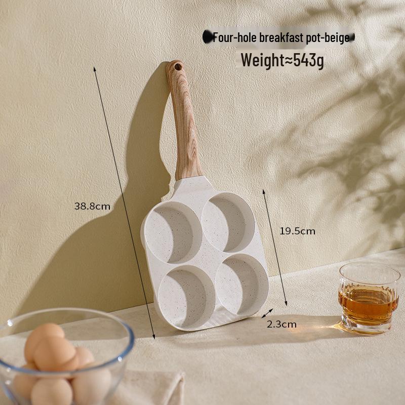 Sun Moon Stars Multi-functional Maifan Stone Non-stick Breakfast 4-Hole Frying Pan