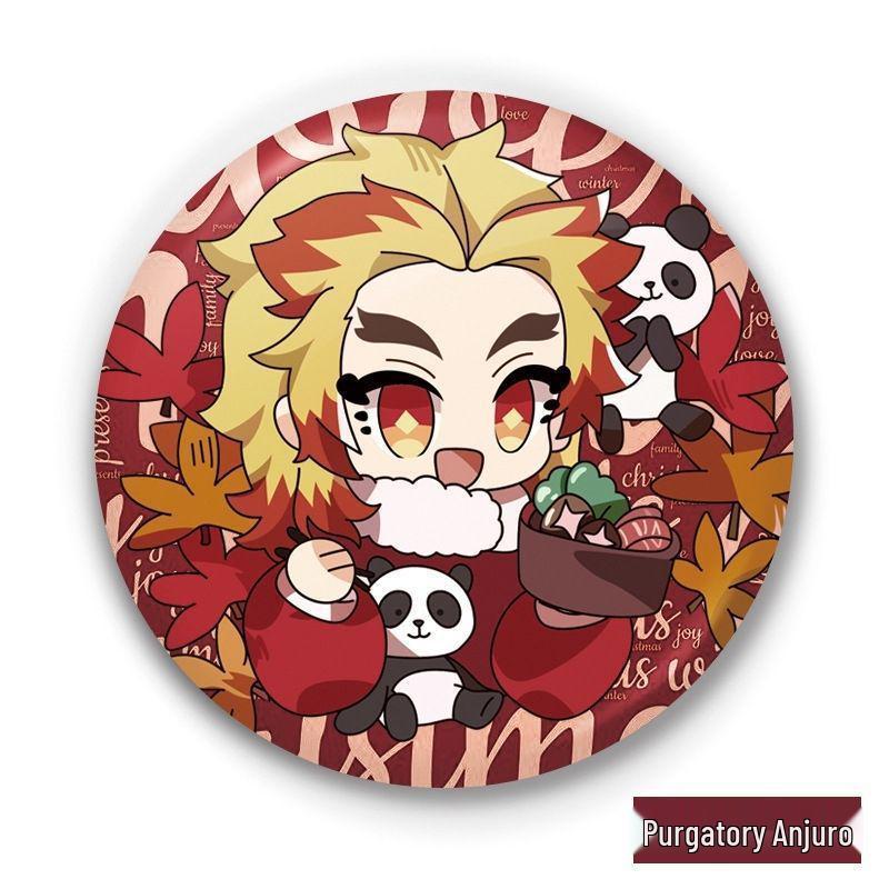 Demon Slayer Badges: Giyu Tomioka, Kyojuro Rengoku, Inosuke, Muichiro, Shinobu Kocho Anime Merchandise