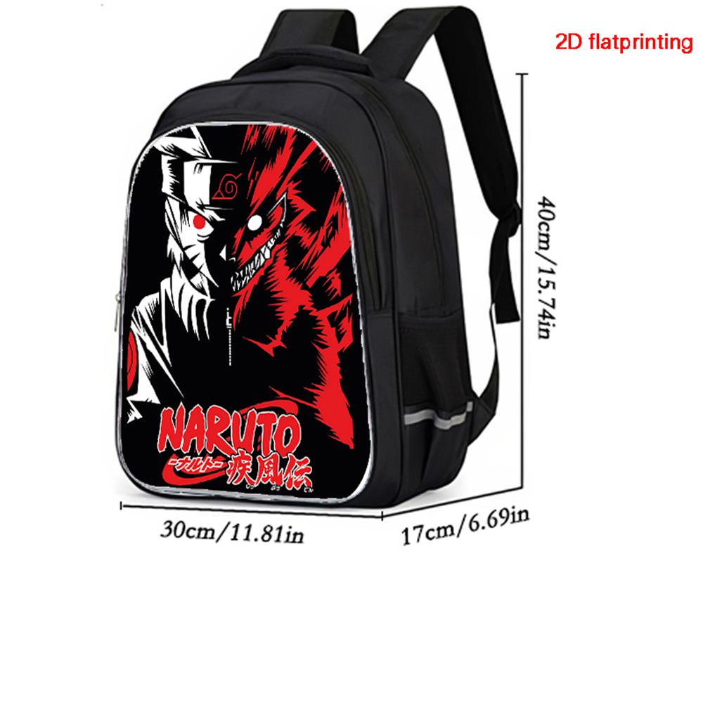 NARUTO Anime Kids Student Backpack 16 Inch Lightweight Durable School Bag Dual Zipper Pockets Casual Daypack For Boys Girls 5-10