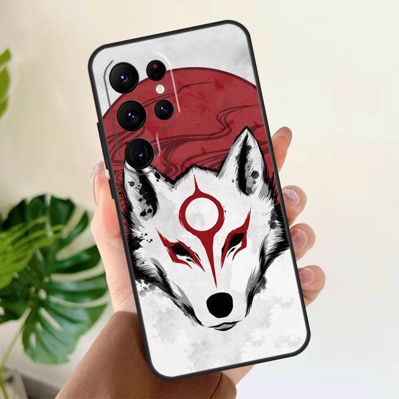 Okami Wolf Soft Case For Samsung Galaxy S24 Ultra S21 S22 S23 S25 Plus S20 FE S9 S10 S23 FE Phone Cover