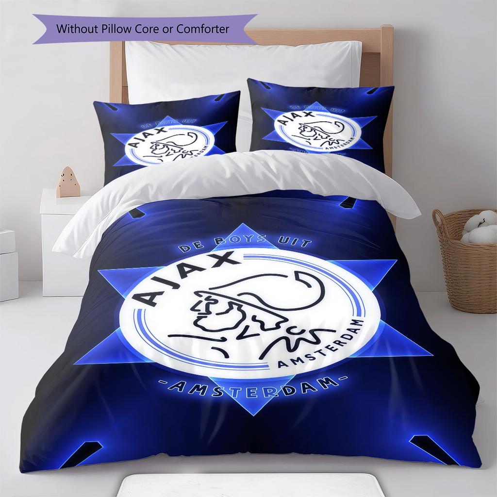 AFC Ajax Logo Bettwäsche Steppdecke Set Bettbezug Kissenbezug Heimdekoration Geburtstagsgeschenk (1 Bettbezug + 2 Kissenbezüge, ohne Füllung)