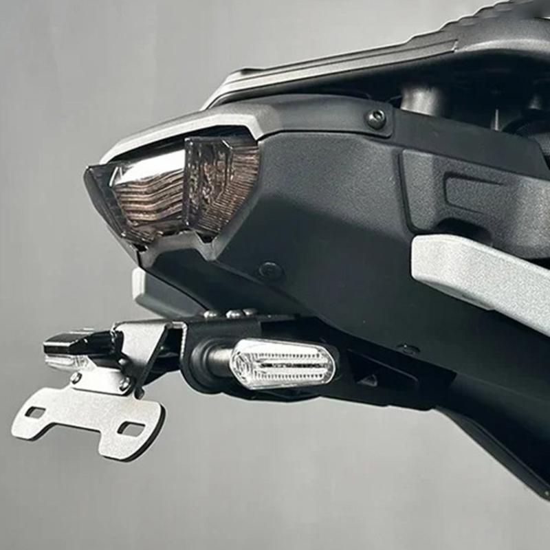 Universal Motorcycle License Plate Mounting Kit Short Tail Design Enhanced Stability Stainless Steel Easy Installation