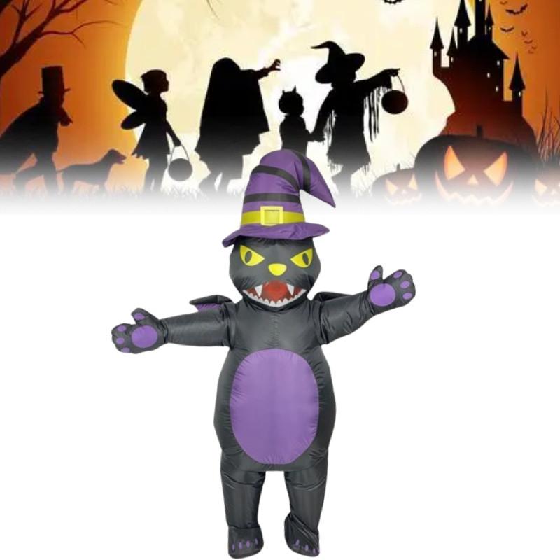Inflatable Black Cat Suit Animal Cosplay Costumes Halloween Party Performance