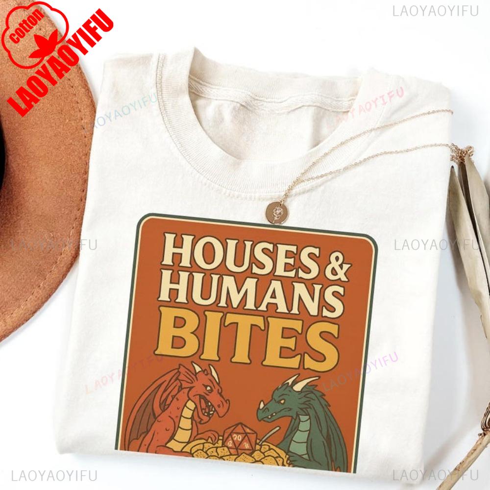 

Houses and Humans D&D Shirt Dungeons and Dragons Gift Tee for Men Women Funny DnD T-Shirt Summer Short-sleeve Sweatshirt 4XL