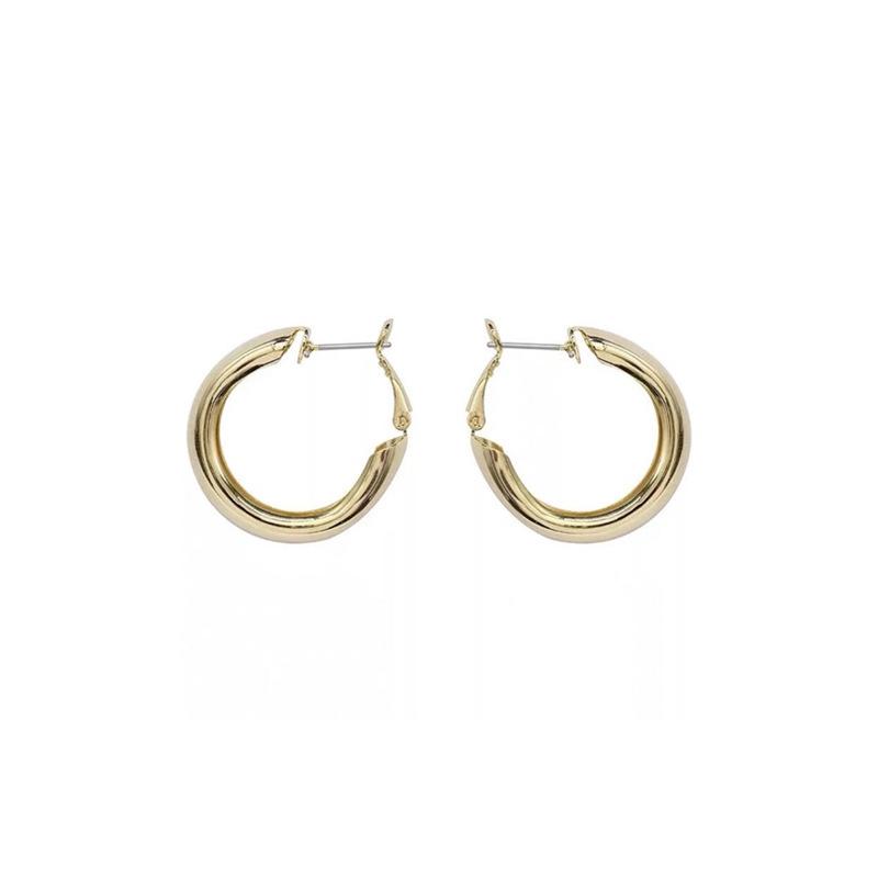 Silver Needle Geometric Circle Korean Style Dangle Earrings - Versatile and Trendy Fashion Statement.