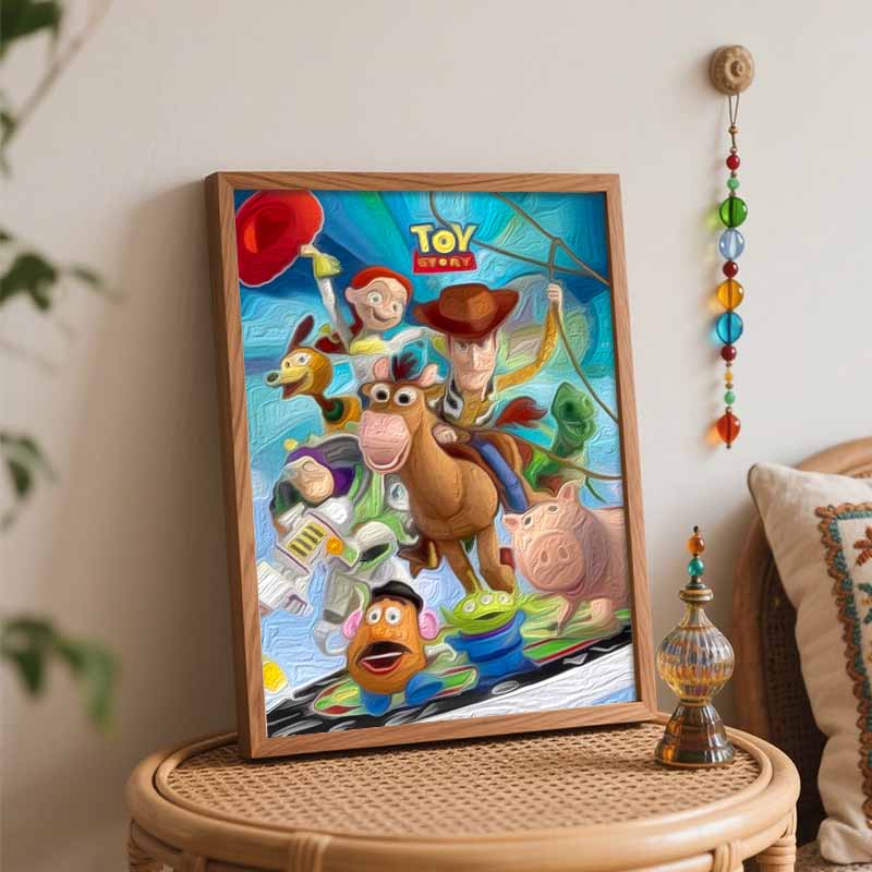 Disney oil painting Toy Story characters art handmade diy painting home decoration gift