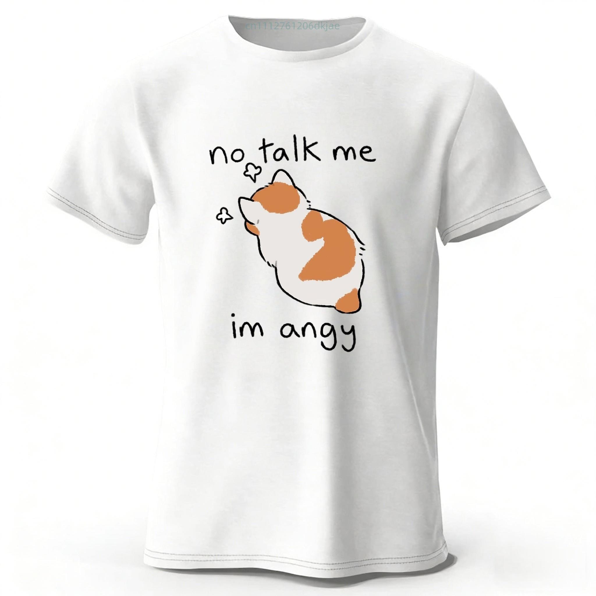 

Angry and Proud Cat Cotton Short Sleeves Men s Summer Street Oversized Top Loose Fashion Casual T-shirt XL белый