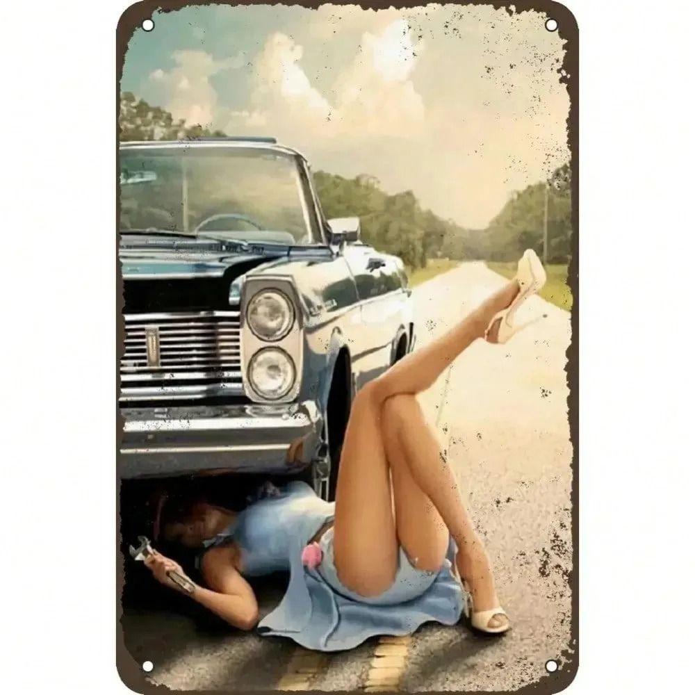 Vintage Girl Metal Sign Poster Retro Wall Art Home Decor Bar Club Man Cave Decoration 20x30cm