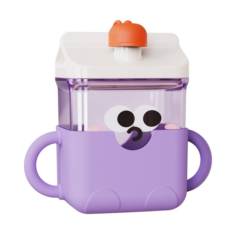 Learn to drink cup baby special suction cup children 1-3 years old milk cup with handle leak-proof drop-proof baby cup wholesale(Forest Green)