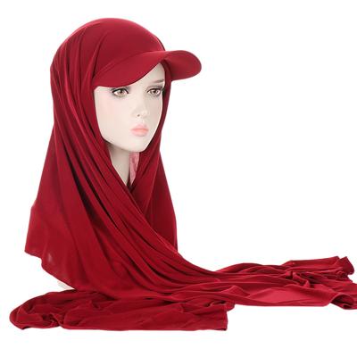 13 Renk Yeni Kadın Moda Eşarp Pamuk Beyzbol Şapkası Entegre Eşarp Şapka Müslüman Başörtüsü