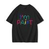 Valentinstag Partner Outfits Ich liebe es, mit den Fingern zu malen Ich bin Farbe T-Shirt Niedliches Herz Bunter Buchstaben Design Partner Shirt