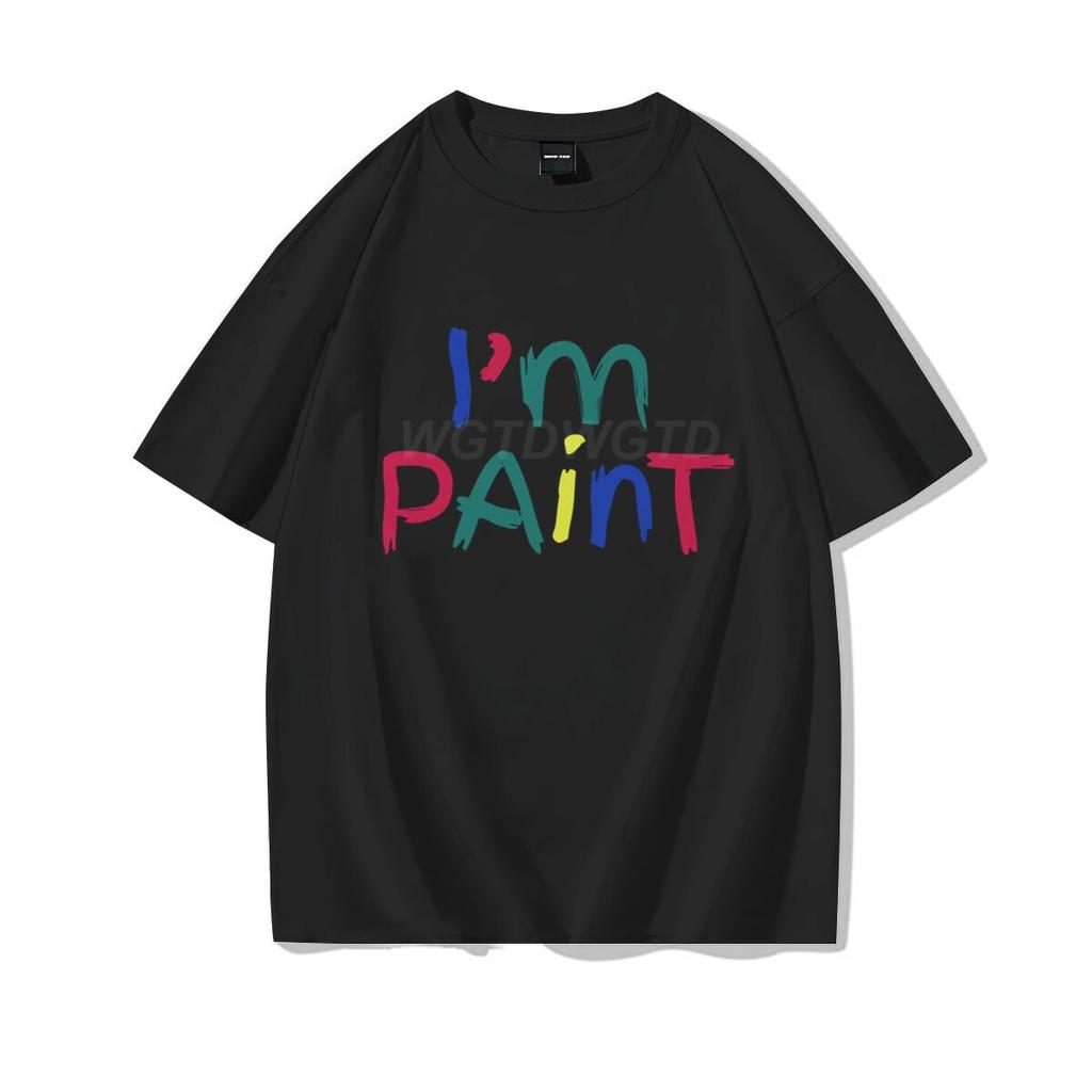 Valentinstag Partner Outfits Ich liebe es, mit den Fingern zu malen Ich bin Farbe T-Shirt Niedliches Herz Bunter Buchstaben Design Partner Shirt