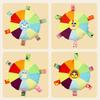 Flying Disc Soft Dog Toy Rainbow Plush Flying Saucer Pet Toss Toy with Bell Interactive Outdoor Training Puppy Chew Toy for Small Medium Large Dogs