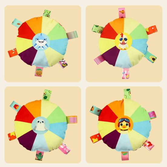 Flying Disc Soft Dog Toy Rainbow Plush Flying Saucer Pet Toss Toy with Bell Interactive Outdoor Training Puppy Chew Toy for Small Medium Large Dogs