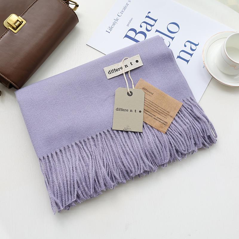 Unisex Ciepły Długi Szalik: Wszechstronny szal w jednolitym kolorze na jesień i zimę