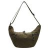 Casual solid color dumpling bag women's new versatile croissant simple texture nylon shoulder messenger bag