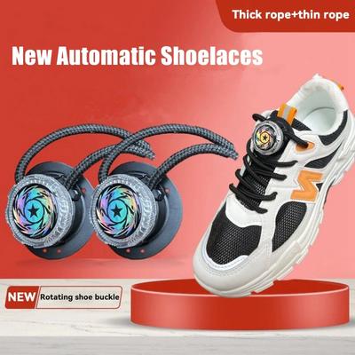 Dickes Seil Automatische Schnürsenkel Ohne Binden Kristall Drehverschluss Schnürsenkel Sneaker Erwachsene Kinder 4mm Rund Schnürsenkel Schuhzubehör