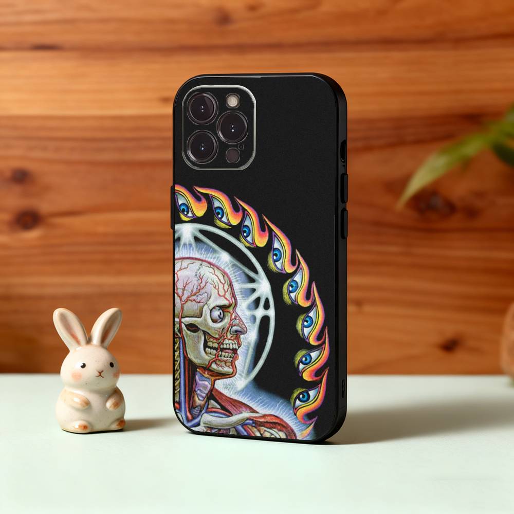 T-Tool Schism Band Phone Case For iPhone17 16 15 14 13 12 11 Pro Max Plus,5G Soft Black Case