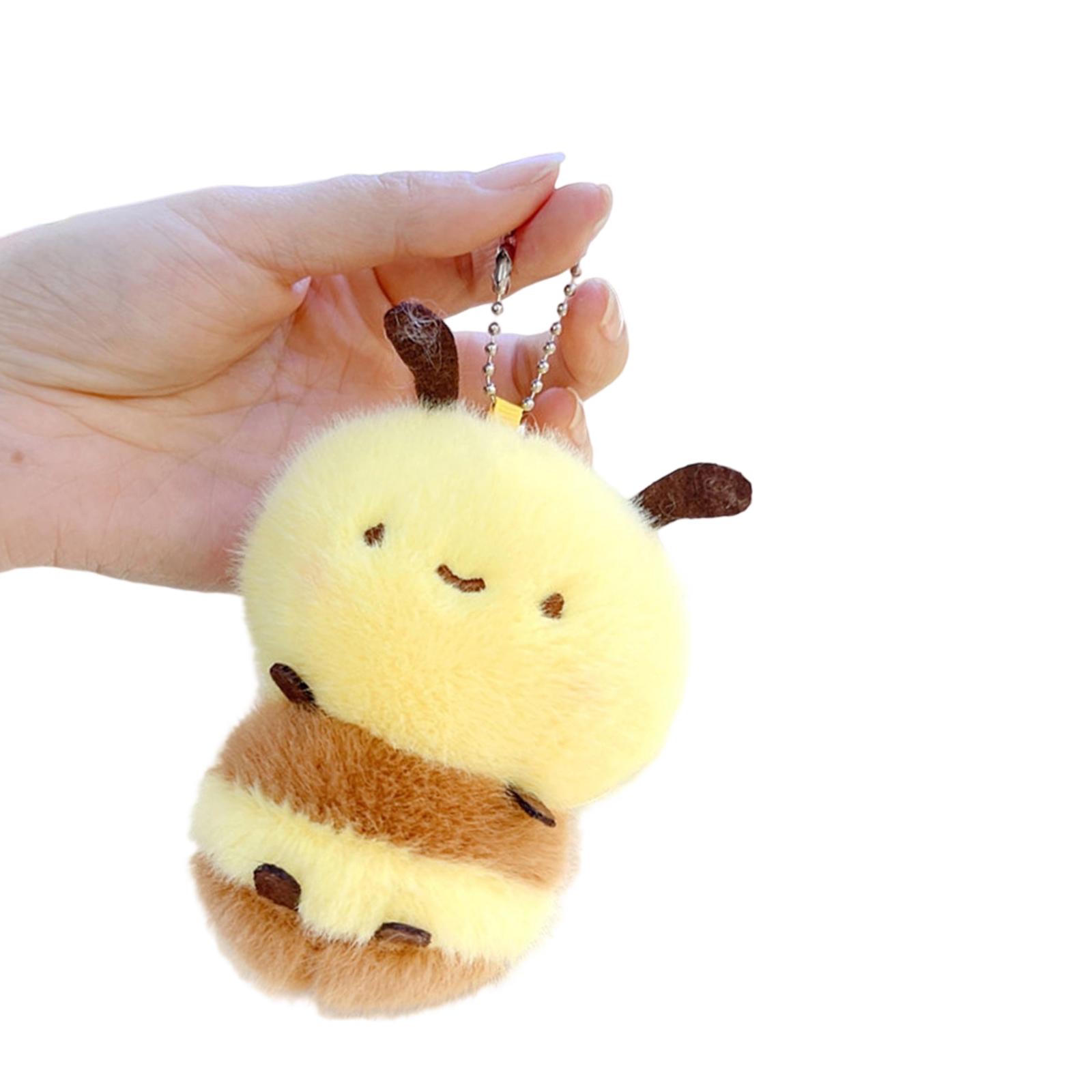 

Honeybee Stuffed Keychain Pendant Comfortable Bag Hanging Ornament Stuffed Animal Toy Keyring Jewelry for Women