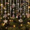 Set Sail Christmas Tree Ornaments: 12PCS Creative Acrylic Snowflake and Star Ice Stick Pendants