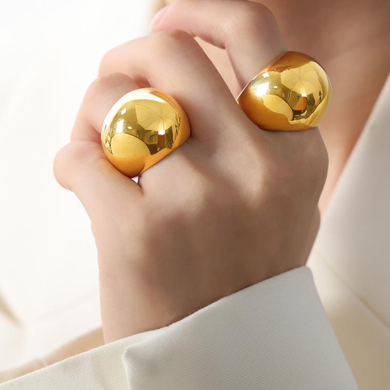 Fashion Women'S Stainless Steel Ring Oval Female Luxury Ring Punk Accessories Aesthetics Zircon Party Gift Wholesale