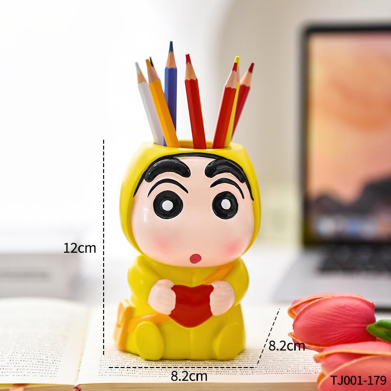Miniso Cute Bixin Crayon Shin Chan Pen Holder Series Office Desk Pen Holder Storage Ornament Creative Commemorative Gift