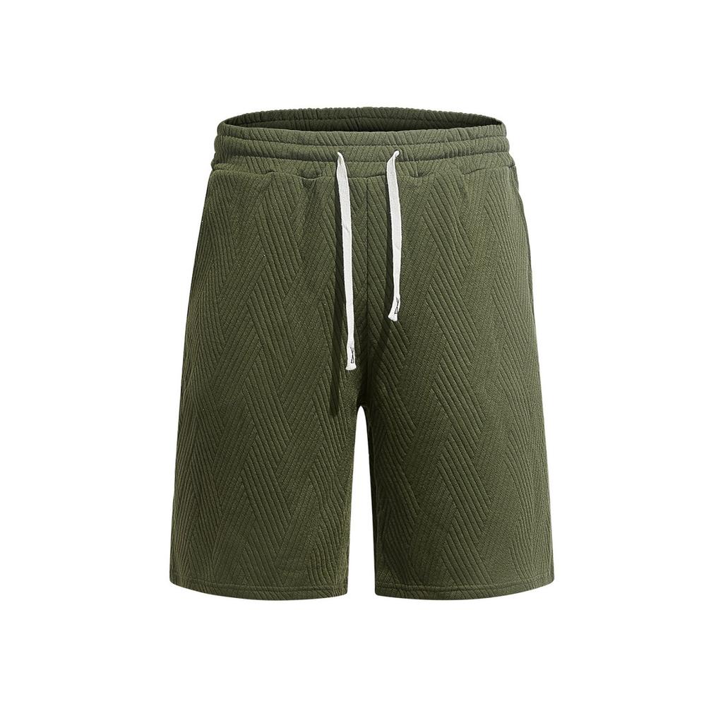 Men's Casual Crinkle Twill Shorts for Summer, Knee-Length Bermuda