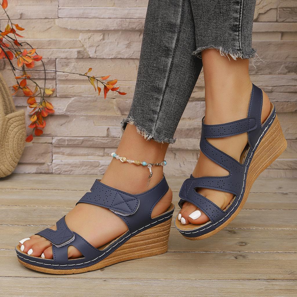 Plus Size Fashion Women Wedge Sandals Summer  Casual Platform Walking Sandals Comfortable Non Slip Beach Shoes for Woman