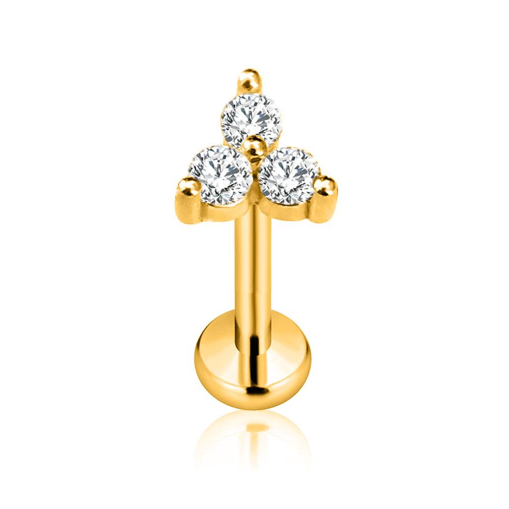 Titanio ASTM F136 G23 Fiore Luna Farfalla Piercing Senza Filettatura Spillo Fulmine Push-in Stud per Labbra Daith Conch Orecchino 16G 18G 20G