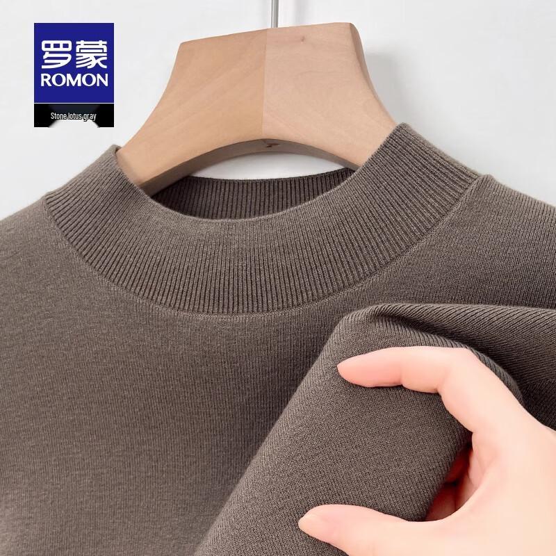ROMON Men's 2024 Mock Neck Business Casual Thick Knit Sweater
