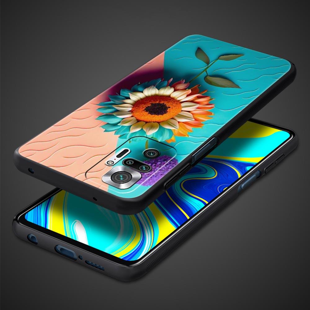Sunflower Phone Case For Xiaomi Redmi Note 14 13 5G 10 11 12 Pro Plus 4G 14C 13C 12C 10C Black Cover
