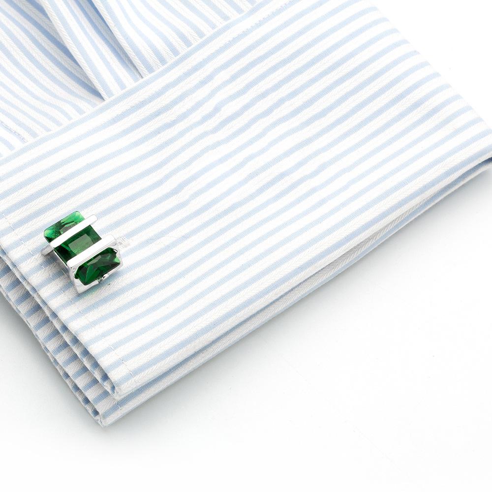 Nuovi polsini in cristallo verde, gemelli per maniche di camicia alla francese, gemelli per abito da lavoro, bottoni per abito da sposa 708