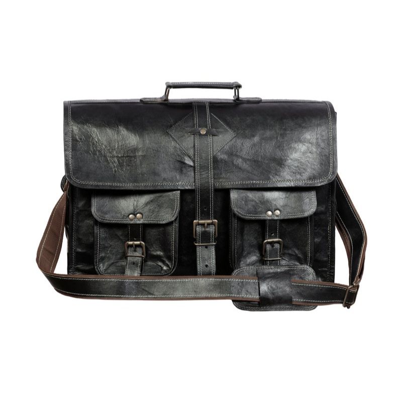 

Черная кожаная сумка почтальона, кожаная сумка через плечо, черная сумка для ноутбука из натуральной кожи, кожаная сумка через плечо для мужчин и женщин 16 x 12 x 5 in