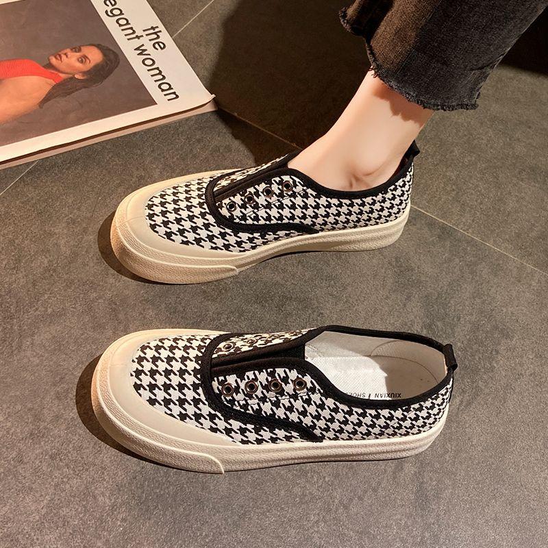 Spring Lace-free Little White Shoes Women's New One-pedal Lazy Canvas Shoes Platform Women's Shoes Board Shoes Cloth Shoes