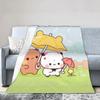 Soft Warm Flannel Blanket for Kids  Bubu  Dudu In the Rain Design Travel Throw for Couch Sofa Bed Cover