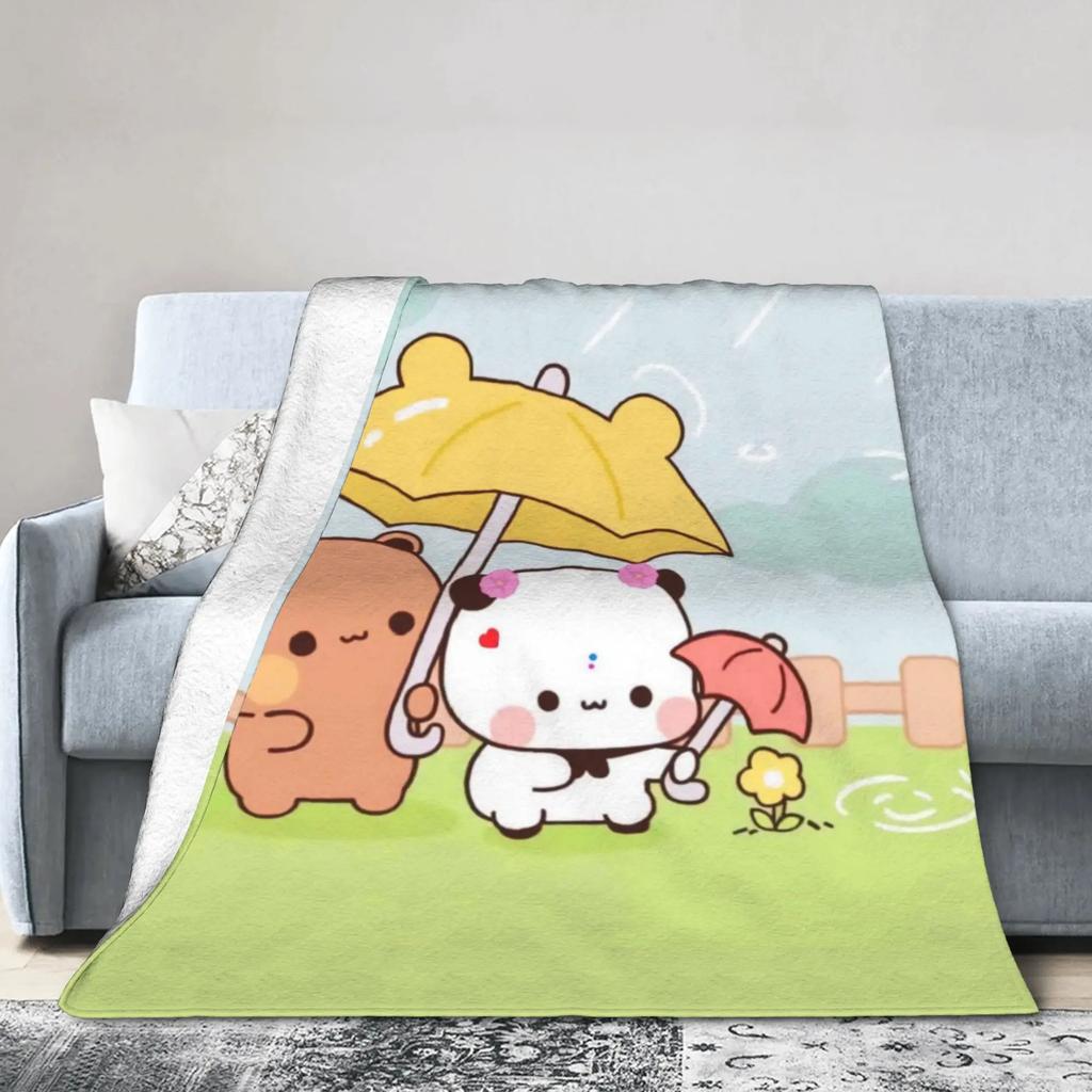 Soft Warm Flannel Blanket for Kids Bubu Dudu In the Rain Design Travel Throw for Couch Sofa Bed Cover