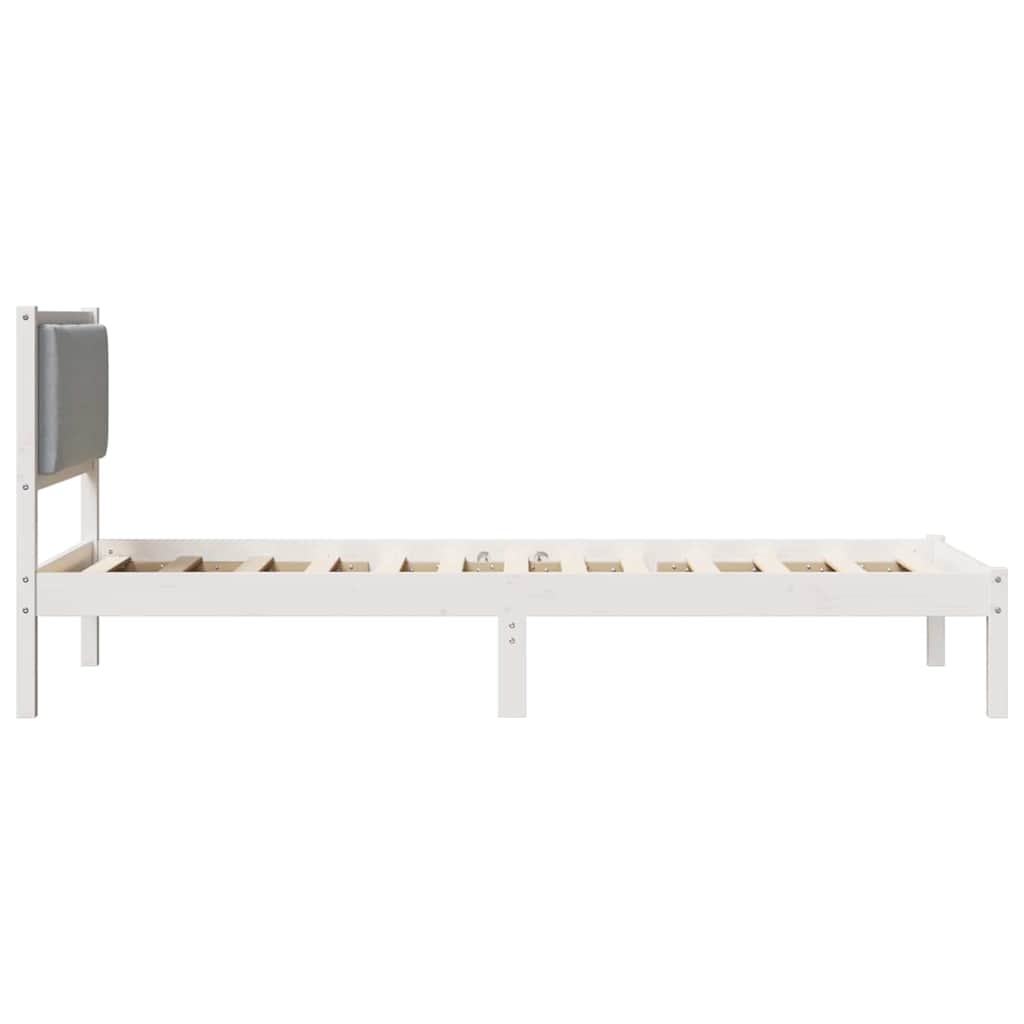 Bed Frame Light Grey 90 x 190 cm Solid Pine Wood