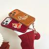 Embroidery Horse Case with Hand Strap & Fur Ball for iPhone 14/15/16/17 Pro Max & Huawei