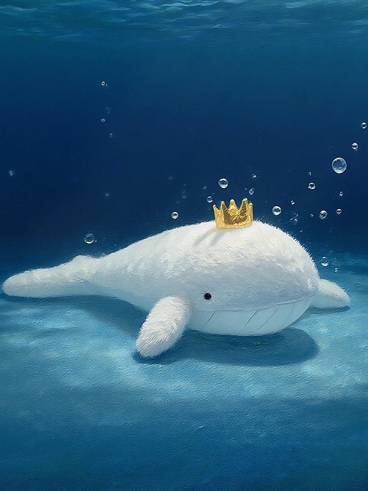 White Whale Soft Plush Toy Under The Sea Crown Whale Cute Ocean Animal Stuffed Plushies Dolls Gifts Ideal For Girls Kid Birthday Decoration