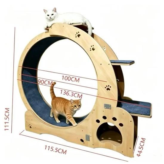 Hochwertig Luxuriös Klassisch Cartoon Modern Holz Multifunktional Katzenlaufband Laufband Großes Übung Interaktives Katzenspielzeug