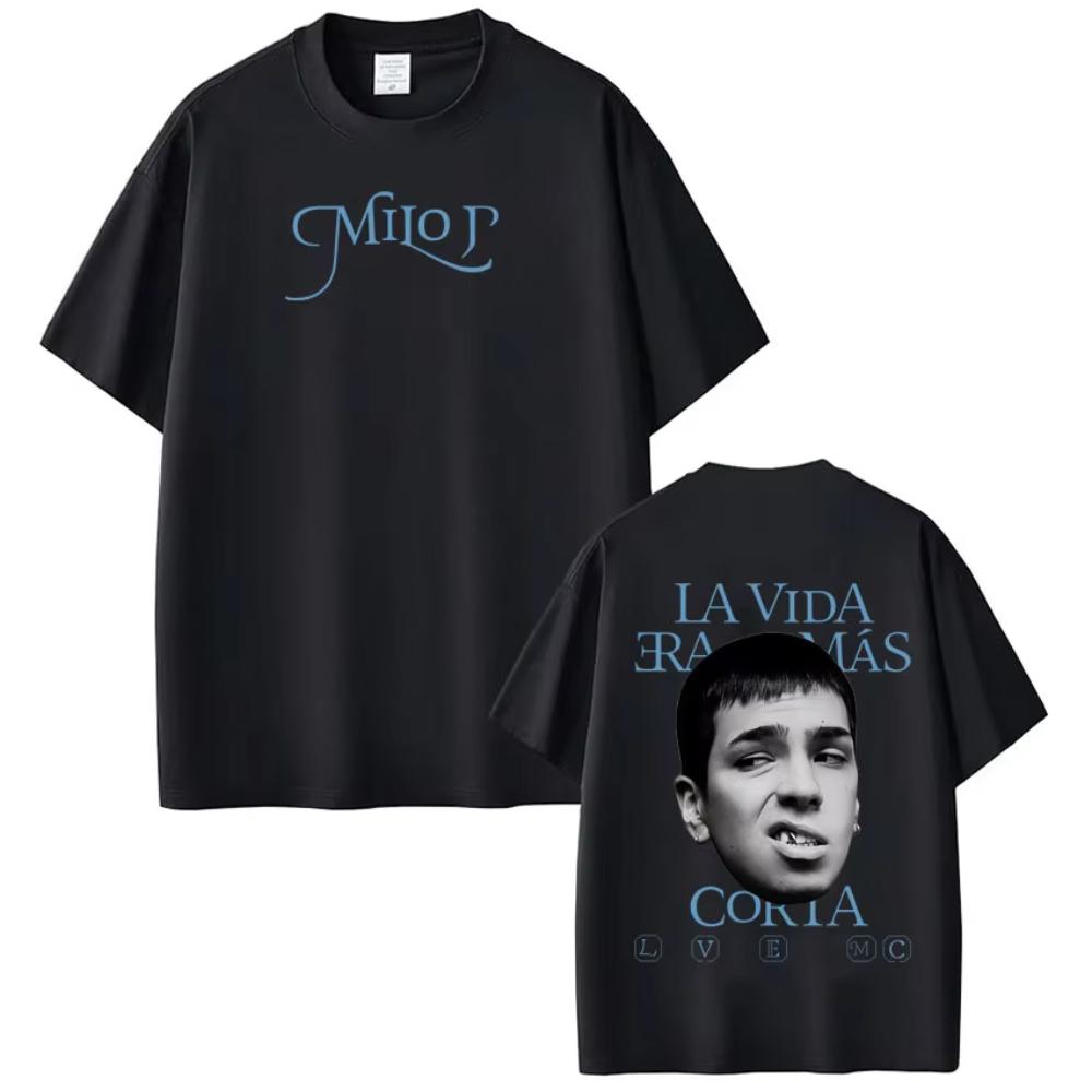 

Rapper Milo J La Vida Era Mas Corta Album Graphic T-shirt Men s Women Fashion Oversized T-shirt Cotton Hip-hop Harajuku T-shirts 5XL