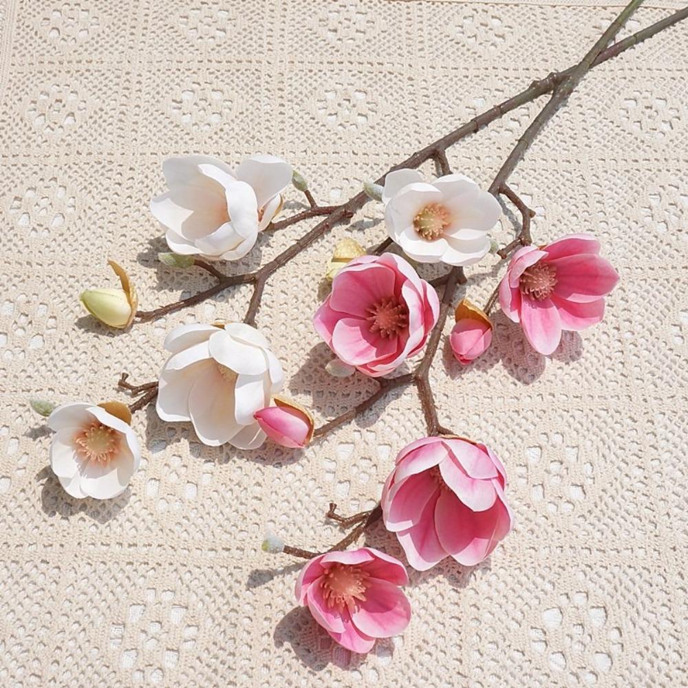 78cm Simulation Big Magnolia Real Touch Artificial Orchid Flowers  Home Living Room Decor