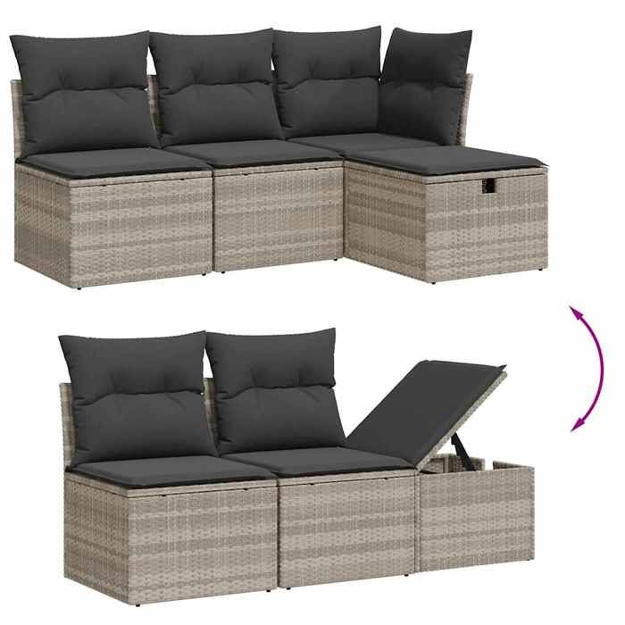 VidaXL Garden Lounge Set with Cushions 6 Pcs, Patio Sofas, Patio Furniture Set, Outdoor Furniture, Grey 3264108