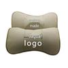 Genuine Leather Jaguar Car Headrest Pillow - Customizable Logo Neck and Back Support