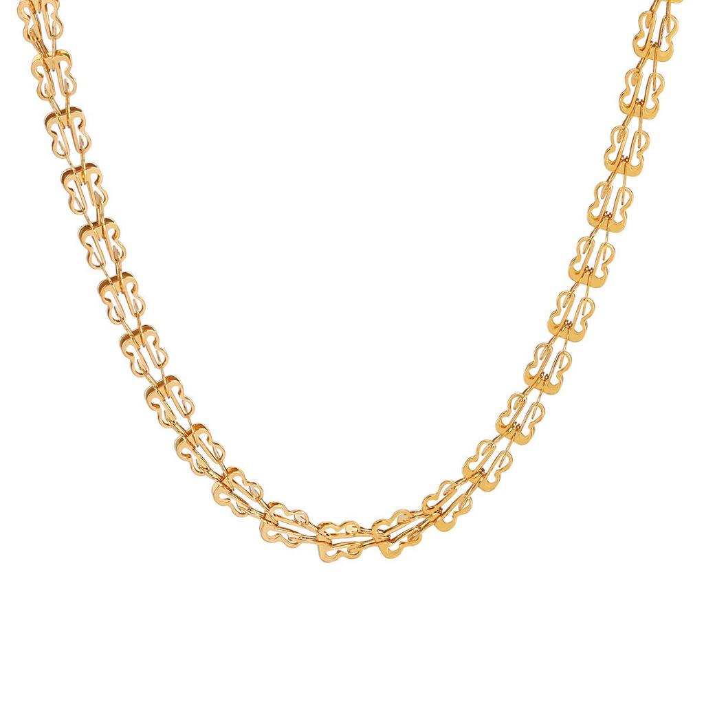 European & American Ins-Style High-End Light Luxury Butterfly Necklace & Titanium Steel Bracelet Set