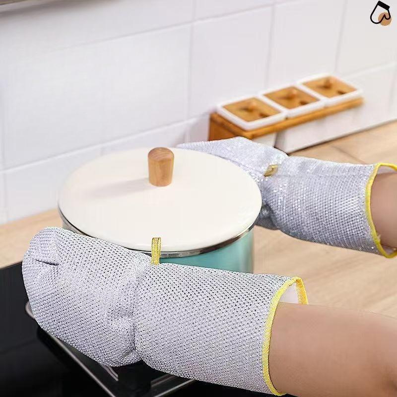 Steel wire gloves, ball washing dishes, degreasing and brushing dishes,multi-functional warmth and durability,housework cleaning