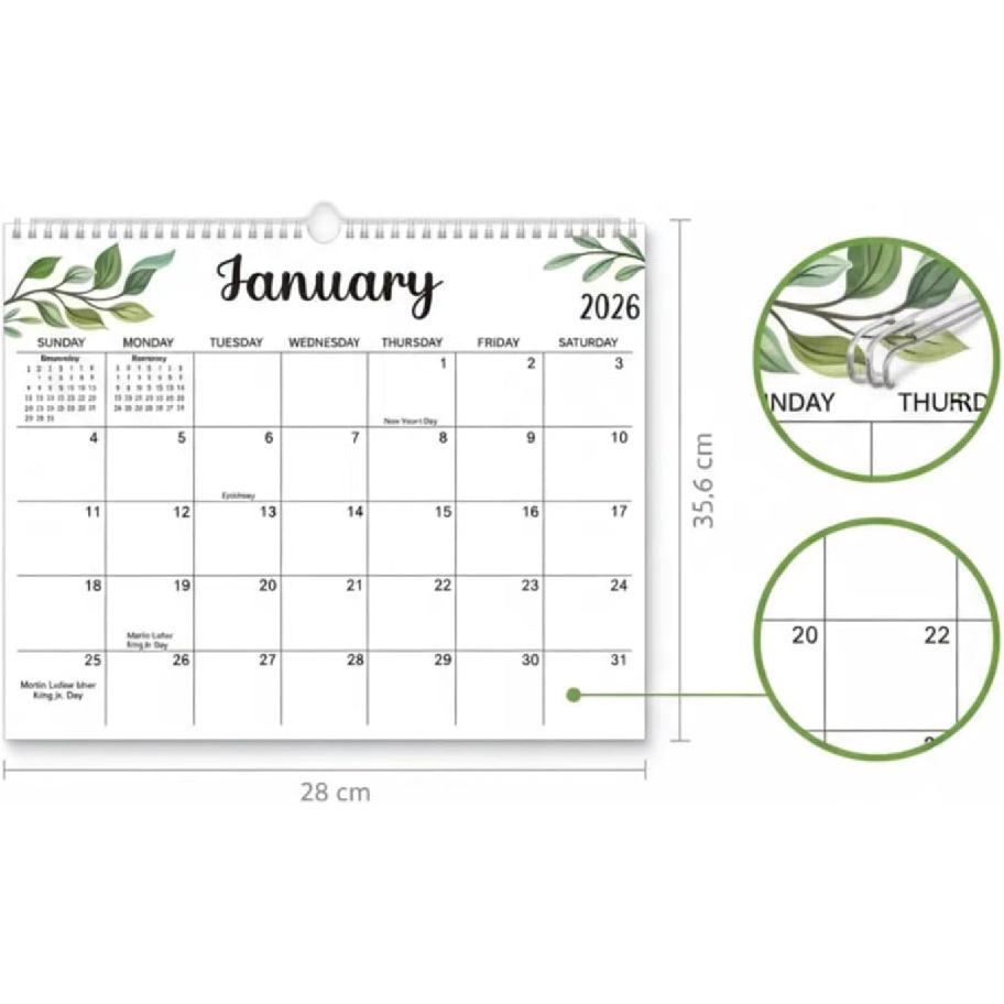 2026-2027 Wall Calendar, Monthly Planner January-December, 14 x 11 Inches Large Size with Extra-Large Writing Space, 120gsm Thick Paper, Specifically