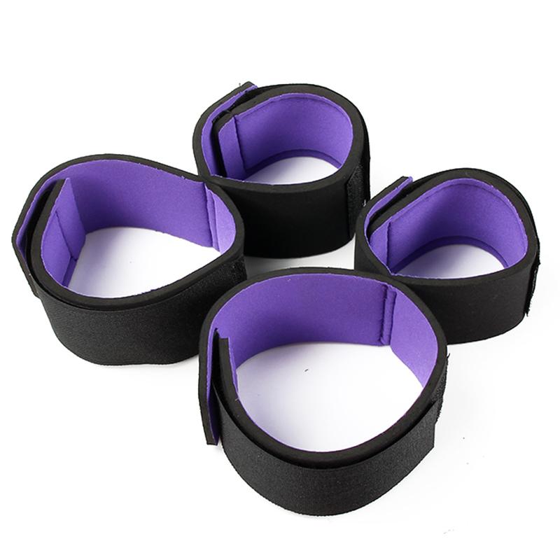 Nylon Erotic Restraints Kit Handcuffs Collar Slave Bondage BDSM Bondage Back Open Leg Cuffs Sex Bondage Adult Toys for Couple